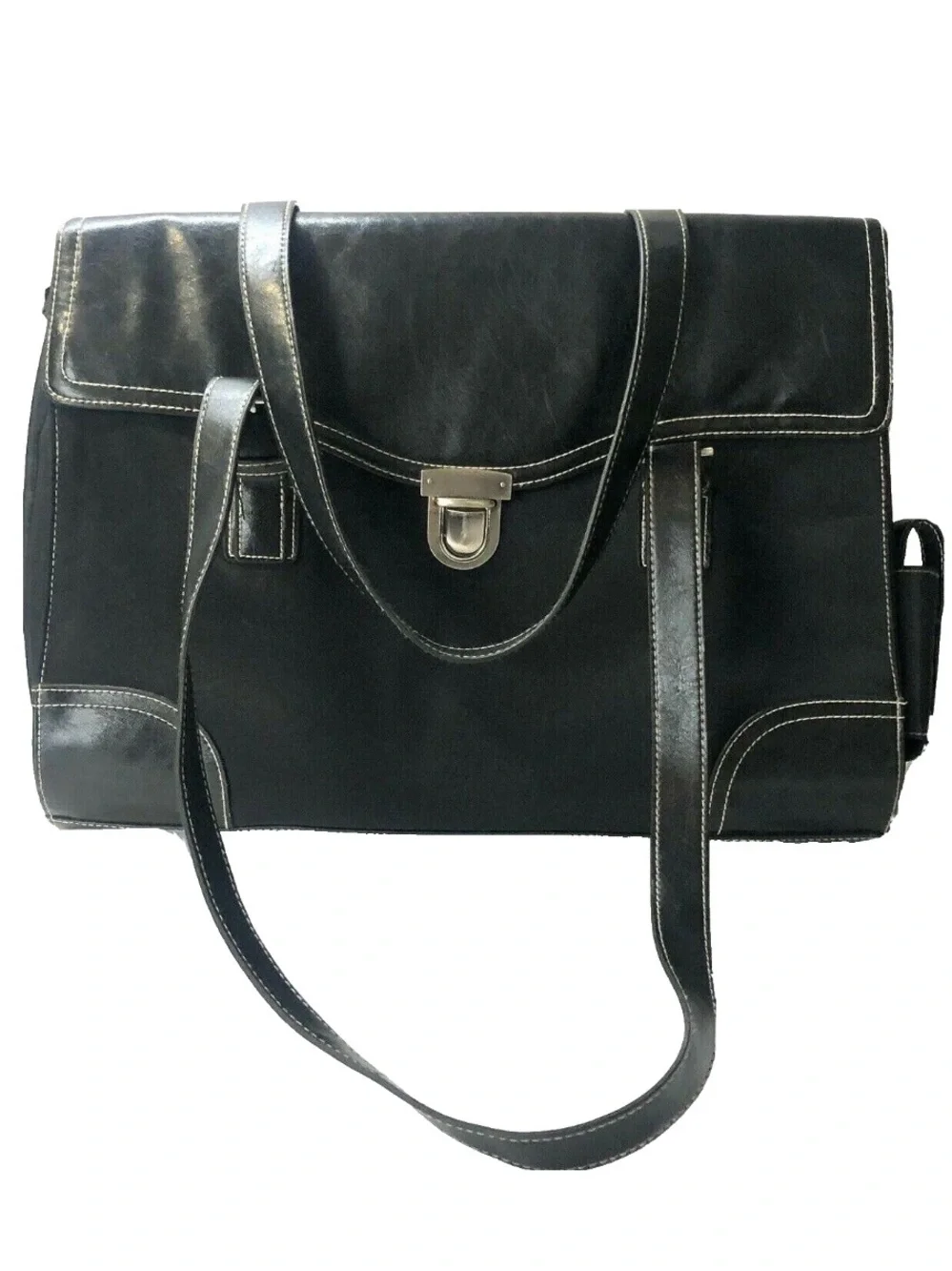 WORTHINGTON Women’s Black Faux Leather Laptop Business Bag.-Excellent Condition